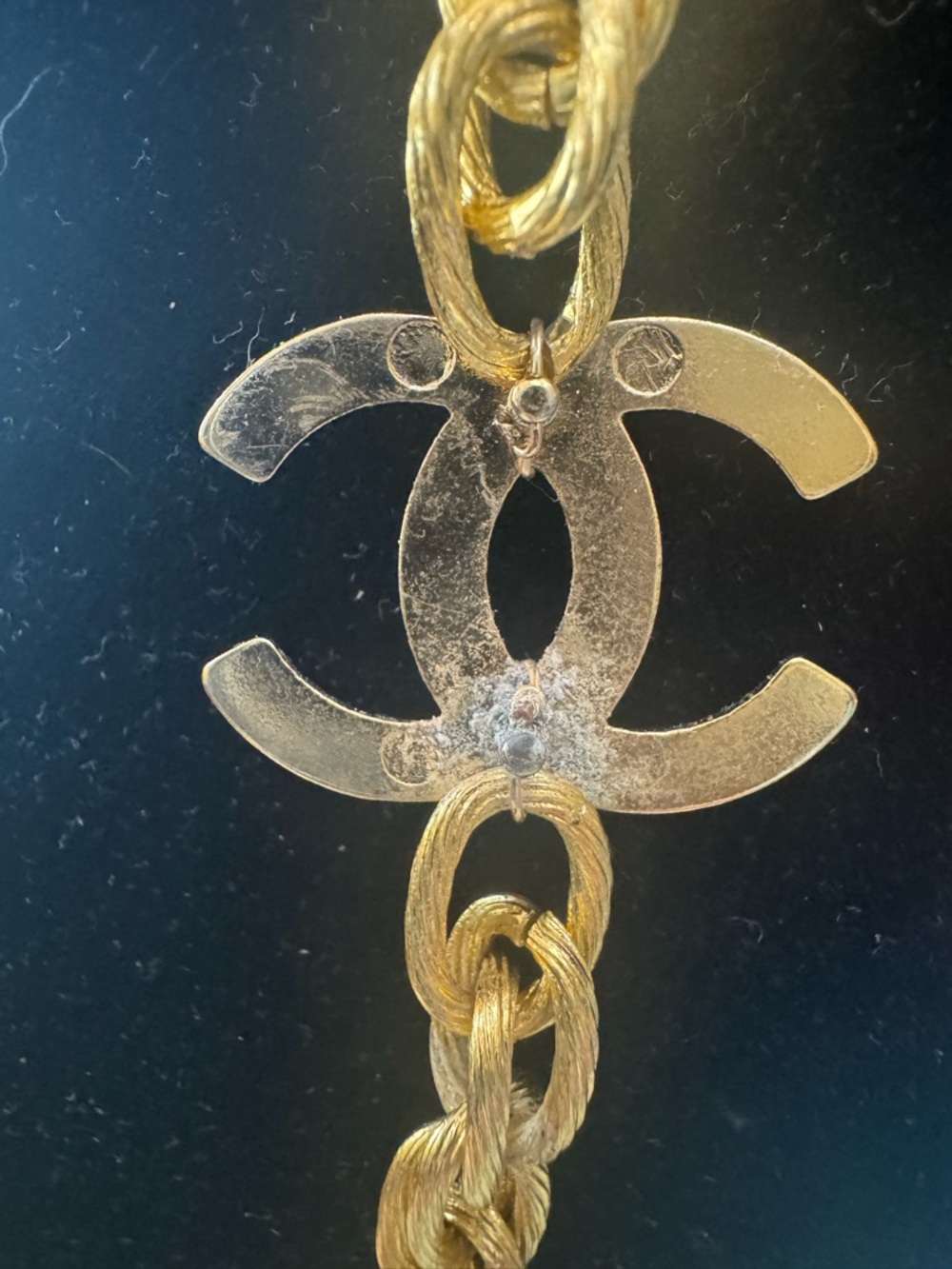 Chanel Repurposed Gold-Tone CC Link Chain Necklace - Picture 3 of 4